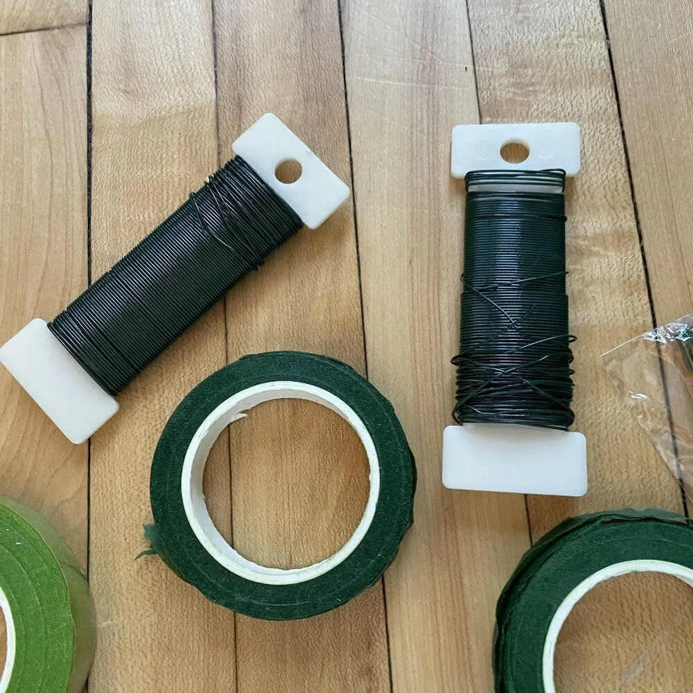 Floral tools bouquet making green flower tape wire wirecutters creative wedding